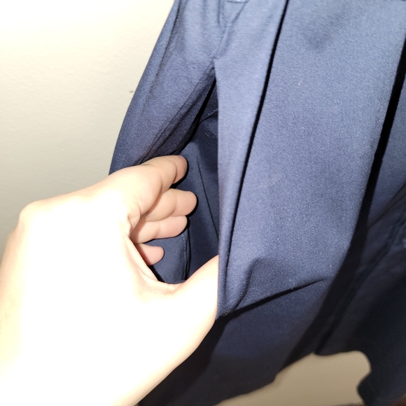 H by Halston NWT Classic Navy Linen Button Up Belted Knee Length Dress - MEDIUM - Picture 5 of 12